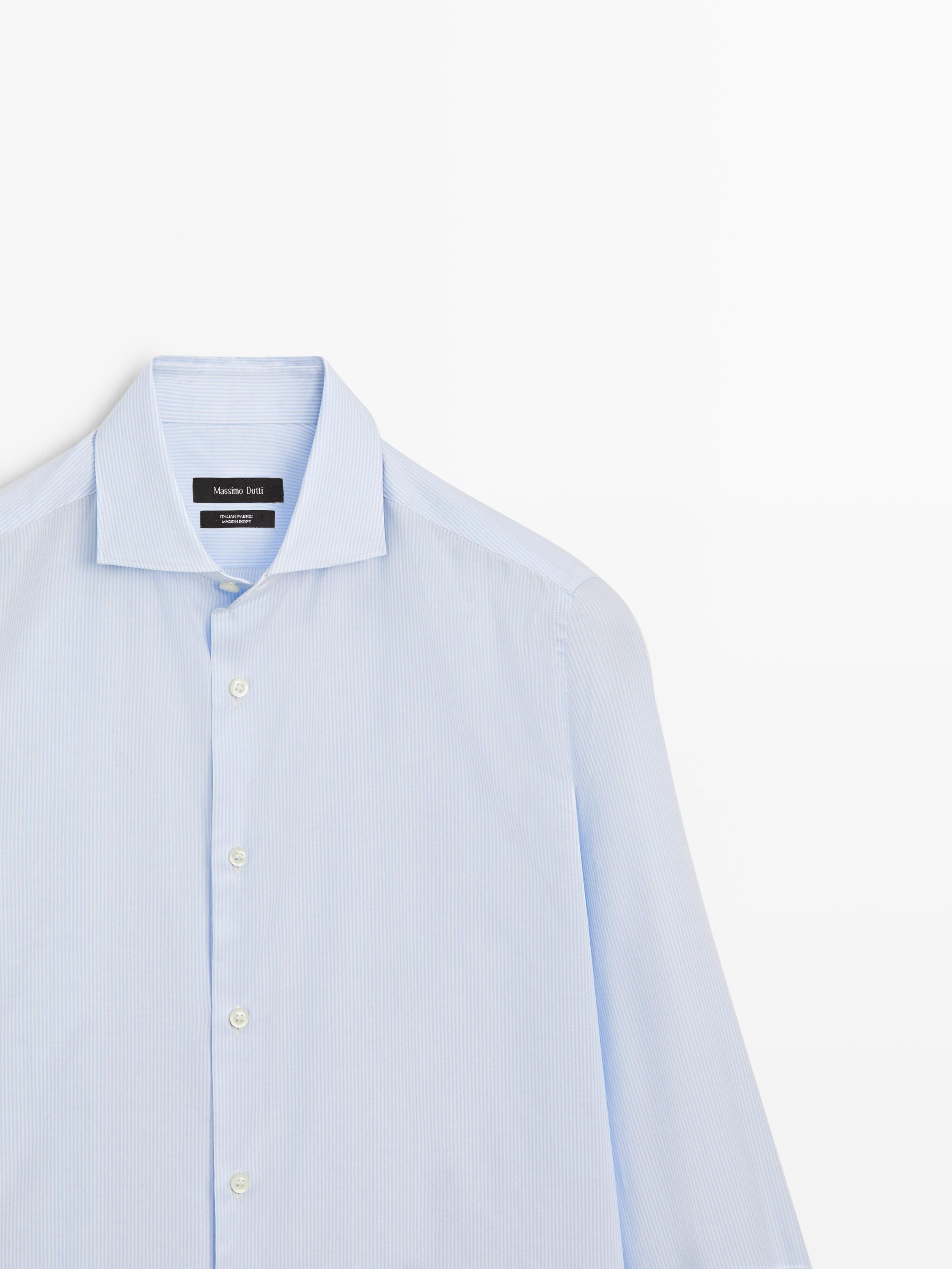 Chemise slim à rayures 100 % coton